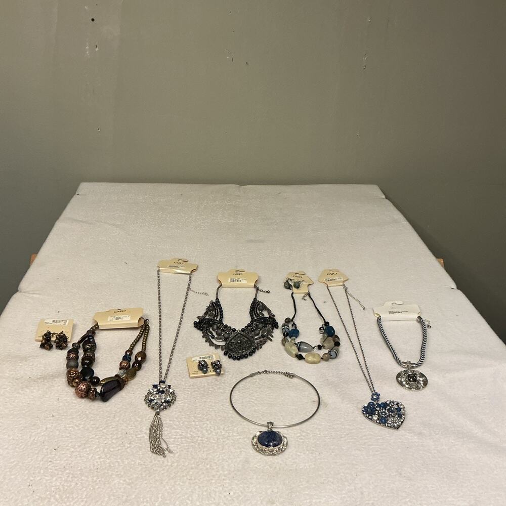 Cato Mixed Jewelry Lot Blue Necklace Bracelet Earrings 11 Pieces NWT. 3504
